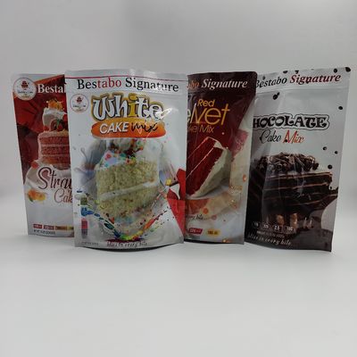 OEM Cake Powder  Aluminium Bag Side Gusset Ditutup Kembali Standing Pouch Foil