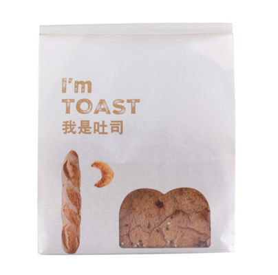 OEM White Gravure Custom Printed Bakery Bags Dengan Jendela Transparan