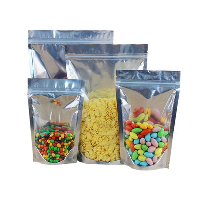 Mylar Aluminium Foil Plastic Packaging Bag Pouch Clear Front 8OZ-100OZ Capacity