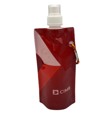 Olahraga Luar Ruangan Kantong Kemasan Cairan Plastik Dilipat 300ML Dicetak Kustom