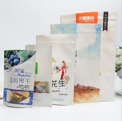 Flexo Printed Stand Up Kraft Paper Packaging Bag Pouches Food Grade 10 ~ 220 Mikron