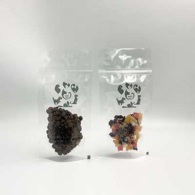 Kode Penyemprotan Printing Transparan Mini Pet Food Treats Display Packaging Bags