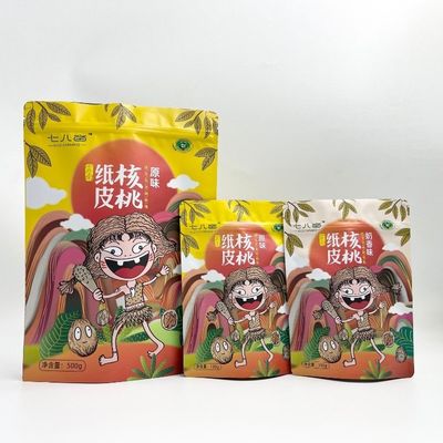 Kacang Cetak Kustom Plastik Food Grade Plastik Polythene Ditutup Kembali Kemasan Stand Up Bag