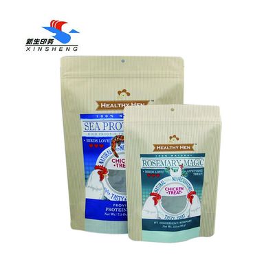 Custom Mutillayer Stand Up Kraft Paper  Bags Dengan Window Gravure Printed