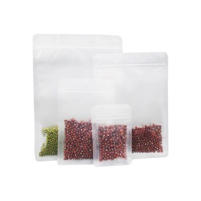Matte Frosted Flat ritsleting kantong Kantong Plastik Kemasan Untuk Permen Kacang