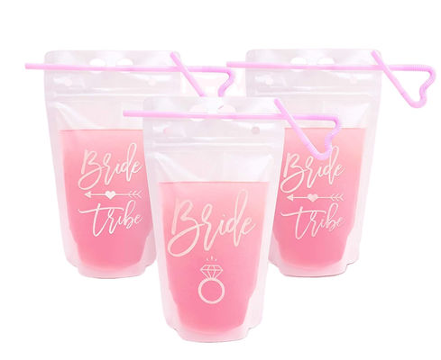 Party Sports Use16OZ drink Liquid Packaging Pouch Dengan Straw Handle