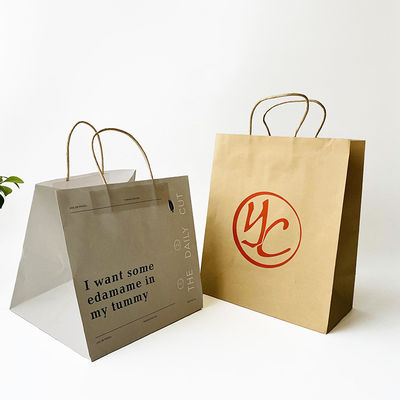 FSC Twisted Handle Paper Bags White Brown 30-160gsm Paper Bags Dicetak Dengan Logo