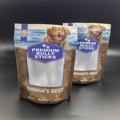 Digital Printing Stand Up Packaging makanan hewan peliharaan, paket perawatan anjing Ritsleting SGS
