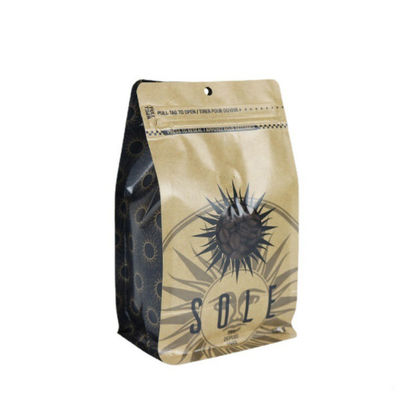 Tahan Air CPP Kraft Coffee Pouch Packaging Gravure Printed