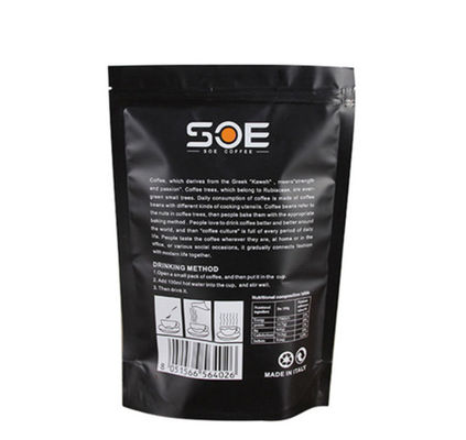 Aluminium Foil Inner Stand Up Printed Coffee Pouch Packaging Bags 200-400mikron
