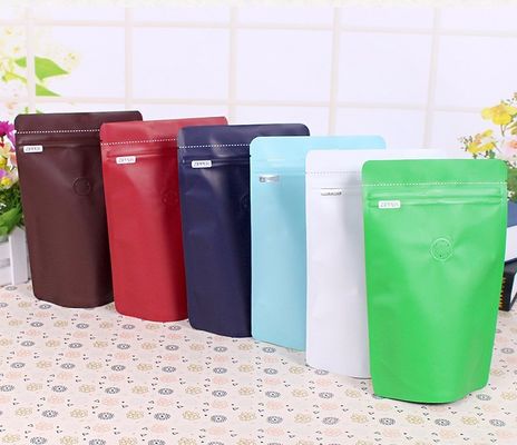 Bukti Kelembaban 50g Stand Up foil Coffee Pouch Packaging Self Sealing Dengan One Way Valve