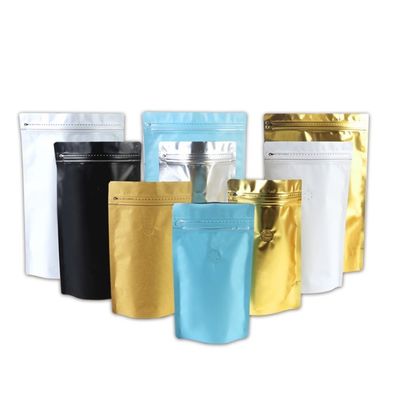 Kapasitas 250g Aluminium Foil Resealable Stand Up Coffee Bags Side Gusseted With Valve