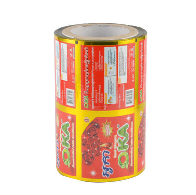 Food Grade Laminated Printed Packaging Rolls 100-300 Mirons Dengan Aluminium Foil Inner
