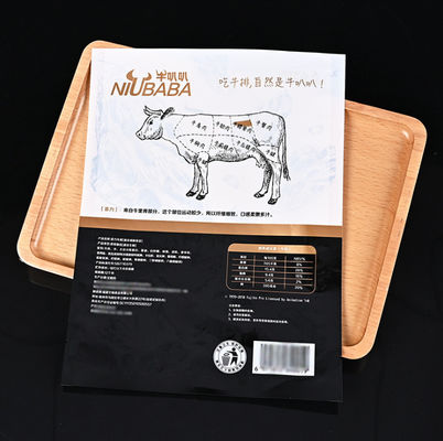 Heat Seal Gusseted Food Bags Laminated Meat Steak Frozen Food Packaging Pouch