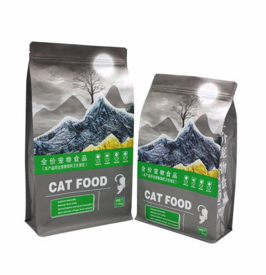 Paket Kantong Makanan Hewan Peliharaan Kucing Plastik Kapasitas 5kg 10kg 15kg Quad Sealed