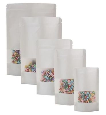 Doypack Heat Sealable Paper Bags Stand Up Kraft Paper Pouch Dengan Jendela Matte