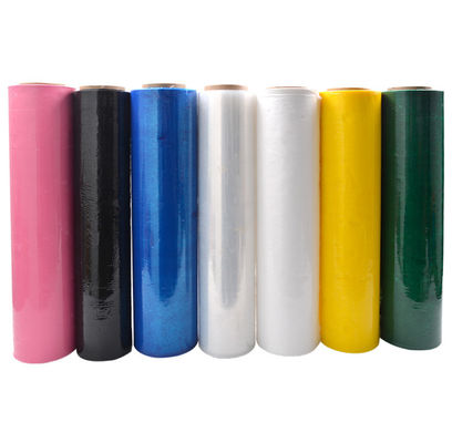 LLDPE PE Film Pembungkus Film Peregangan Berwarna 26mm-76mm Diameter Inti Dalam