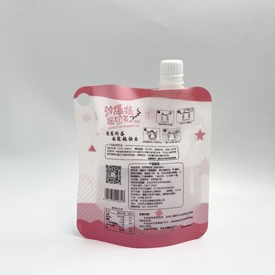 CMYK 4 Layer PE Kantong Jus Kustom Kantong Cairan Plastik Dengan Nozzle