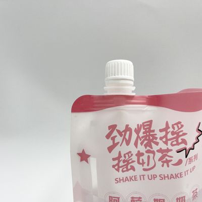 CMYK 4 Layer PE Kantong Jus Kustom Kantong Cairan Plastik Dengan Nozzle