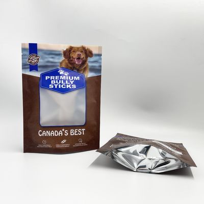 Side Gusset Aluminium Foil Inner Custom Dog Treats Stand Up Blue Zipper Lock Bag