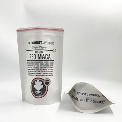Tas Laminasi Aluminium Kraft Putih yang Dapat Ditutup Kembali Secara Biodegradable