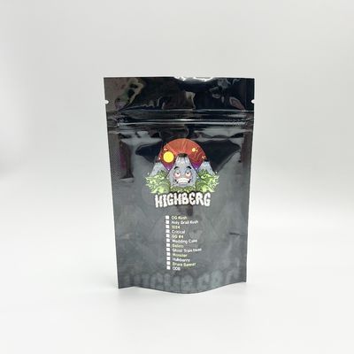 Cetak Kustom CBD Buds Aluminium Foil Stand Up Pouch 160mic 320mic