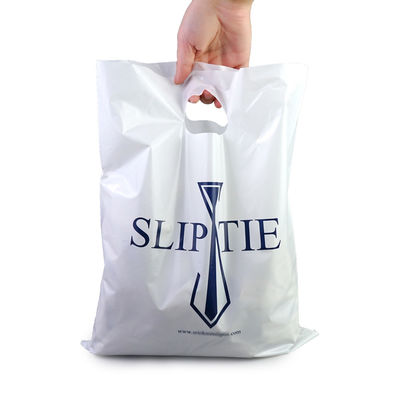 Tas Kemasan Pegangan Plastik Die Cut Bag Shopping Bag dengan logo sendiri