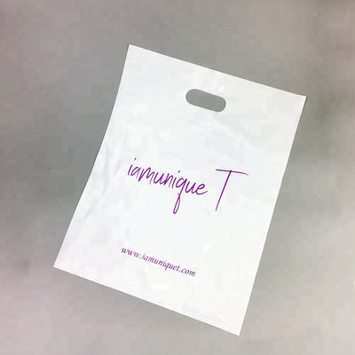 Tas Kemasan Pegangan Plastik Die Cut Bag Shopping Bag dengan logo sendiri