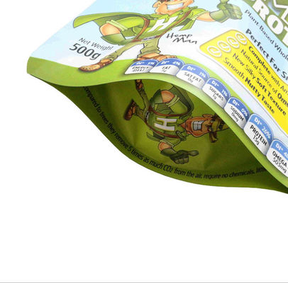 Aluminized Foil Plastic Stand Up Zipper Pouch Untuk Bubuk Protein