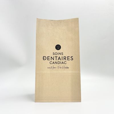 Tas Kemasan Kertas Kraft Biodegradable Pencetakan Gravure Dengan Bagian Bawah Rata