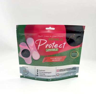 Tas Kemasan Plastik Cetak Kustom Dari Kunci Ritsleting Pembalut Wanita Dan Lubang Euro Di Atas