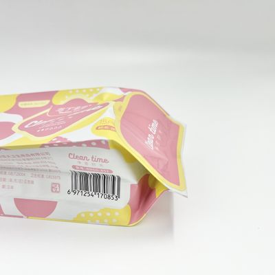 CMYK Printed Lady'S Sanitary Napkin Aluminium Foil Bag Dengan Stiker