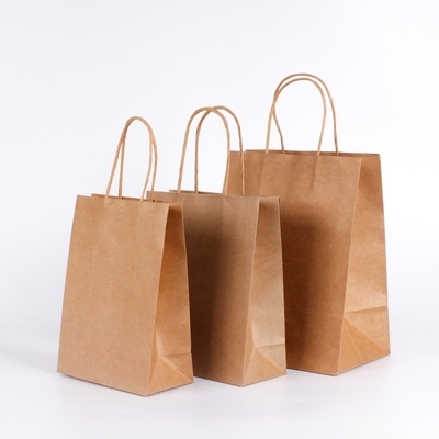 Gravure yang Dapat Didaur Ulang Membawa Tas Belanja Varnishing Takeaway Food Kraft Paper Bag