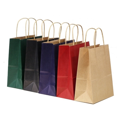 Gravure yang Dapat Didaur Ulang Membawa Tas Belanja Varnishing Takeaway Food Kraft Paper Bag