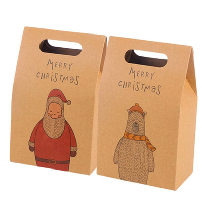Hadiah Natal Membawa Tas Belanja Gravure Printed Kraft Paper Carrier Bags